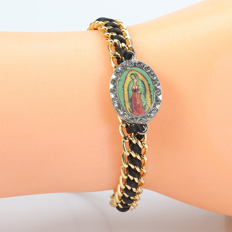 Virgin Mary Faith Bracelet – Adjustable Woven Christian Bracelet