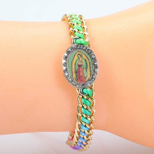 Virgin Mary Faith Bracelet – Adjustable Woven Christian Bracelet